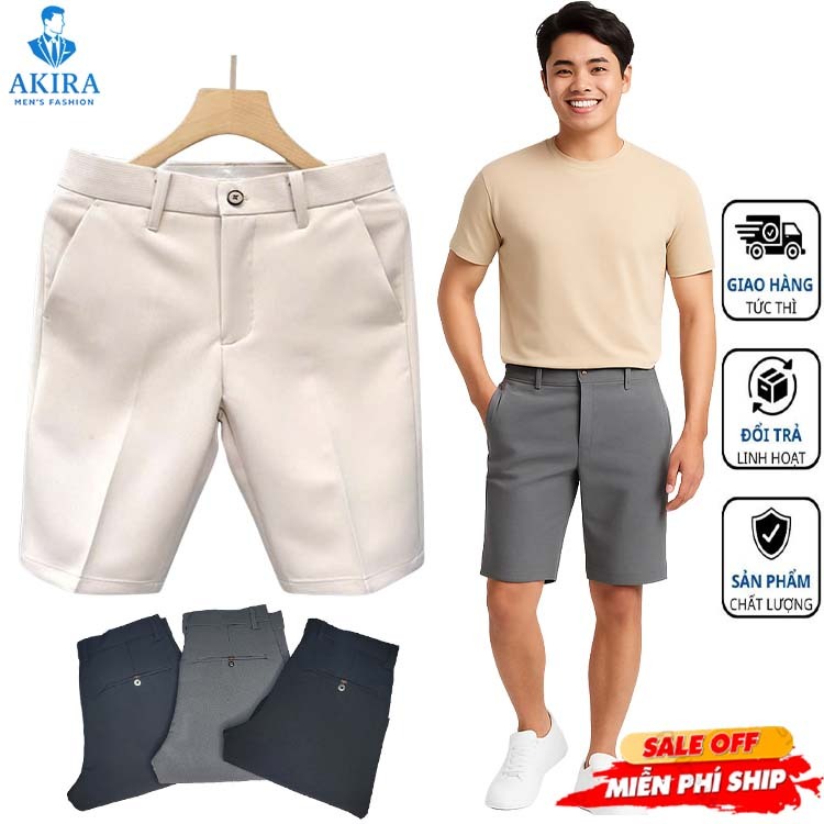 Quần short tây âu nam slimfit, vải cao cấp thoáng mát, form chuẩn trẻ trung