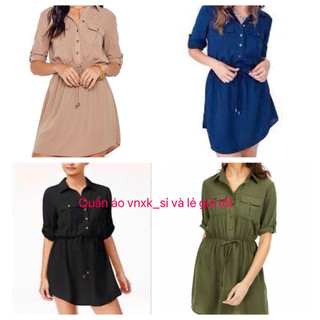 Đầm sơ mi tay lỡ 3/4 xuất dư Be.bop