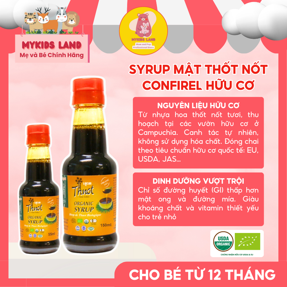 Syrup Mật Thốt Nốt Organic Hữu Cơ Thnot Confirel Cambodia Chai 55ml ...