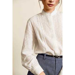 Áo Nữ Eyelet Blouse Long Sleeves, Chất Vải Boi Thêu Cotton Hoa Nhí Thoải Mái, WKI077 SOME HOW STORE