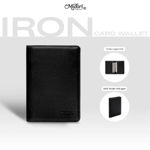 Ví Da PU Đứng Monogram IRON Nam Nữ Bóp Đựng Tiền Thẻ Nhiều Ngăn | MIDORI FOR MAN