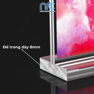 (Xuất hoá đơn VAT) Bảng menu mica, Bảng menu A4, A5, A6 trong suốt 2 mặt, đế dày 8mm - Mica cao cấp
