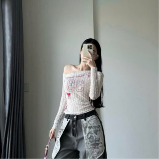 Áo Viền Số 33 Lưới Thiết Kế Lệch Vai New Trend BODY Nữ