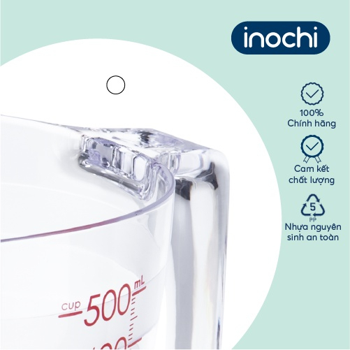 Cốc đong chịu nhiệt độ cao inochi, thiết kế chia vạch pha sữa, pha nước, nấu đồ ăn, pha chế tiện lợi k giòn gãy