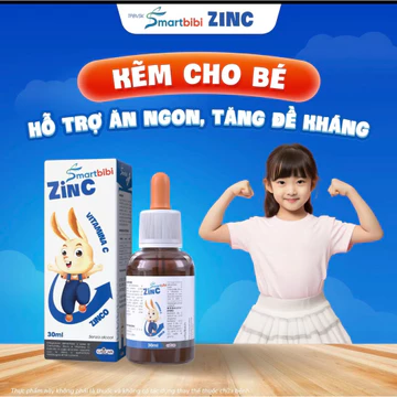 TPBVSK Kẽm Chelate HữU Cơ Smartbibi ZinC Bổ Sung Kẽm Và Vitamin C Hỗ Trợ Bé Ăn Ngon Chai 30ml Cho Bé