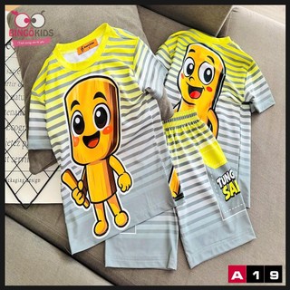 Đồ bộ mặc nhà cho bé trai hoạt hình tung tung sahur Ann Kids thun lạnh in 3D in họa tiết độc đáo