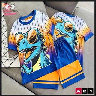 Đồ bộ mặc nhà cho bé trai hoạt hình tung tung sahur Ann's Kids thun lạnh in 3D in họa tiết khủng long, xe hơi, doremon