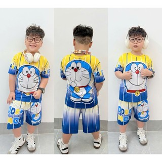 Đồ bộ mặc nhà cho bé trai hoạt hình tung tung sahur Ann's Kids thun lạnh in 3D in họa tiết khủng long, xe hơi, doremon