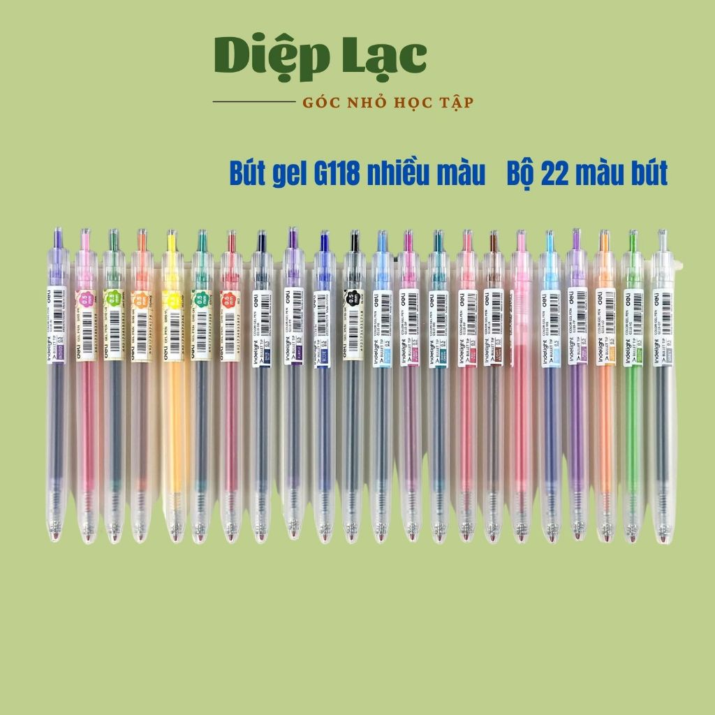 Bộ 24 màu/12 màu / 6 màu Bút gel nước viết trang trí G118 Deli 0.5mm ...