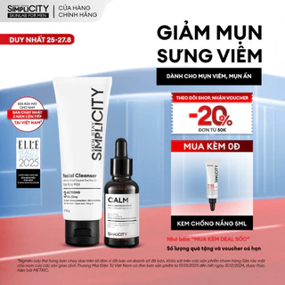 Bộ sản phẩm chăm sóc da nam giảm mụn viêm sưng Men Stay Simplicity Acne Relief Duo