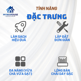 Cây chà sàn 2 trong 1 xoay 360 độ cán dài đa năng – bàn chải chà sàn cứng kèm gạt nước vệ sinh nhà tắm, toilet, khe gạch
