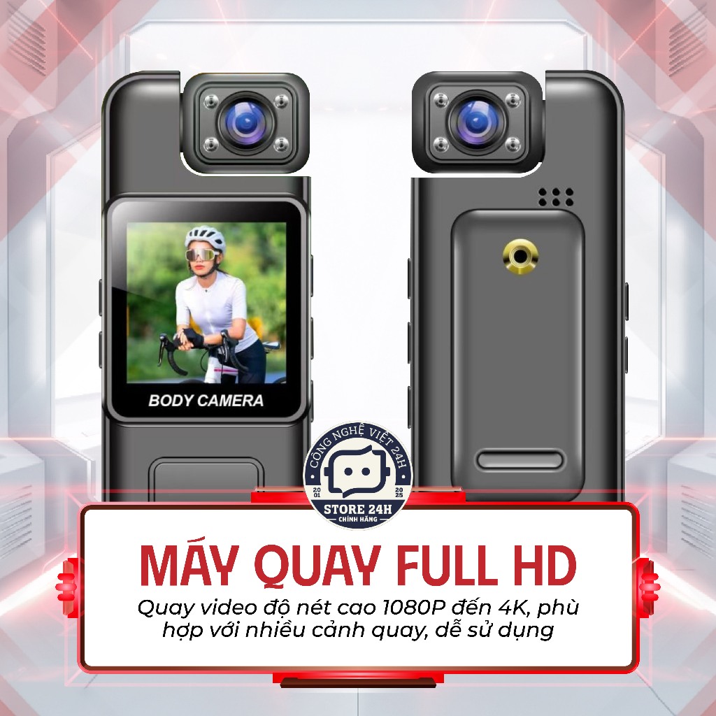 Camera Mini 4K, Ghi Âm, Chụp Ảnh, Quay Chống Rung Quang học, Kết Nối Wifi Điện Thoại , Pin 10 Tiếng