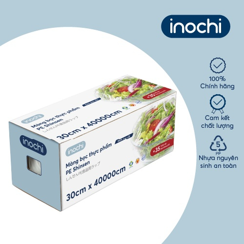 Màng bọc thực phẩm PE Shinsen inochi, kèm dao cắt tiện lợi, tiêu chuẩn xuất khẩu