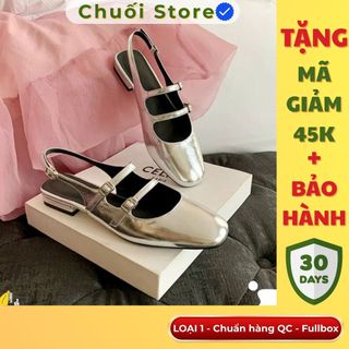 Giày bệt nữ da PU tổng hợp dệt vải đế cao su sang chảnh style tiểu thư phối đồ xinh iu