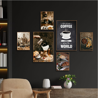 Set 6 tranh canvas treo tường chủ đề cafe BH142 - Tranh treo trang trí, decor quán cafe, quán nước, tiệm cafe cao cấp