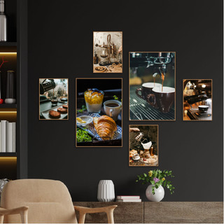 Set 6 tranh canvas treo tường chủ đề cafe BH142 - Tranh treo trang trí, decor quán cafe, quán nước, tiệm cafe cao cấp