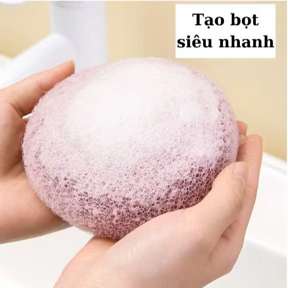 Bông Tắm Tẩy Tế Bào Chết - Bông Tắm Tròn Có Nắm Cầm