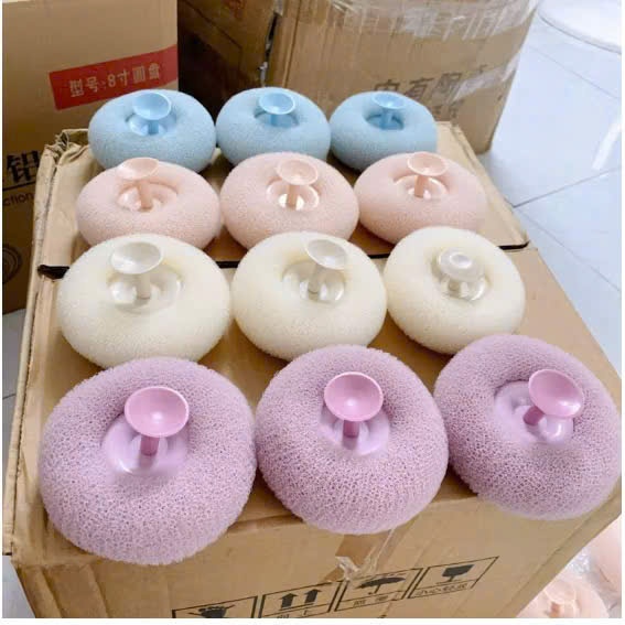 Bông Tắm Tẩy Tế Bào Chết - Bông Tắm Tròn Có Nắm Cầm