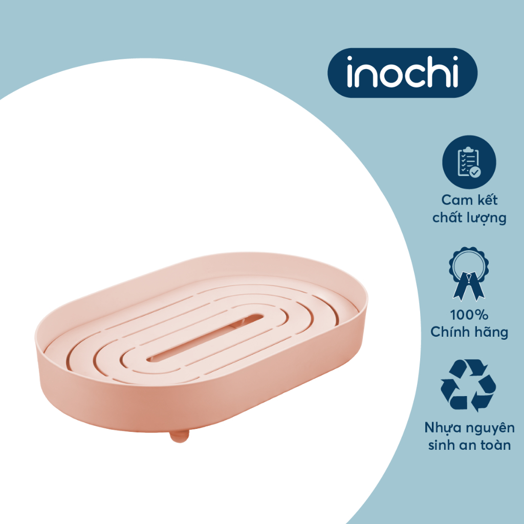 Khay úp ly cốc chén oval Inochi, khay để bàn uống nước, nhựa nguyên sinh an toàn
