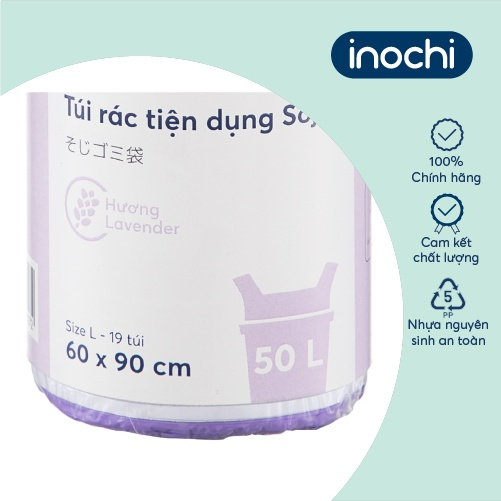 Túi rác tiện dụng có quai hương Inochi, hương lavender, hương chanh