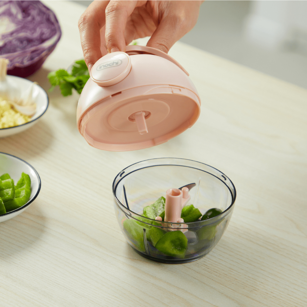 Dụng cụ xay tỏi ớt Inochi, dụng cụ cầm tay tiện lợi, vỏ nhựa nguyên sinh cao cấp an toàn sức khỏe