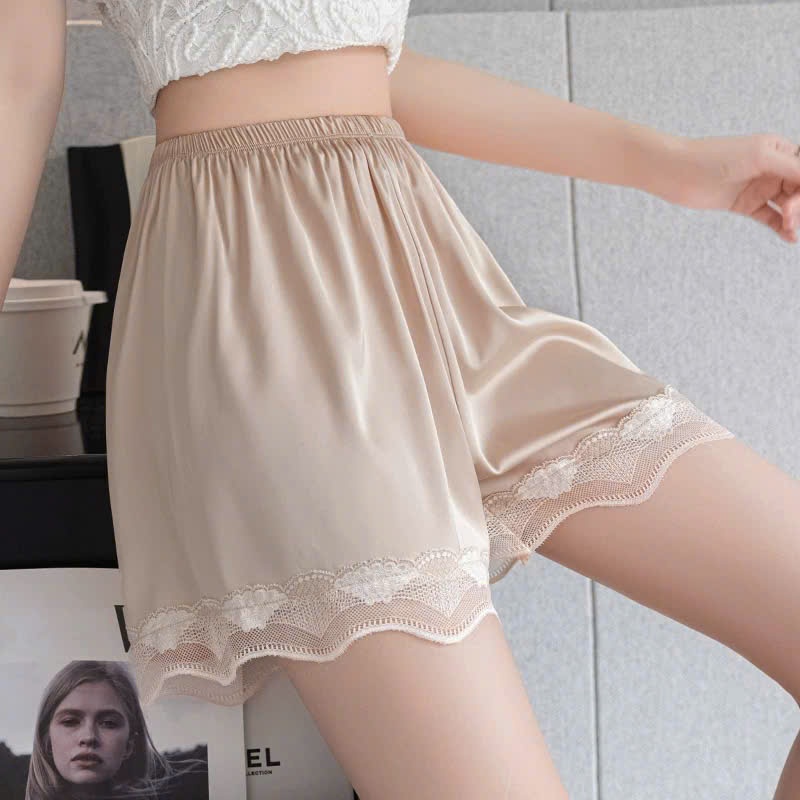 Quần đùi mặc nhà nữ DANDAL mặc bảo hộ trong váy chất tơ MỎNG MỀM, chun eo co giãn form rộng dễ mặc mùa hè thoáng mát