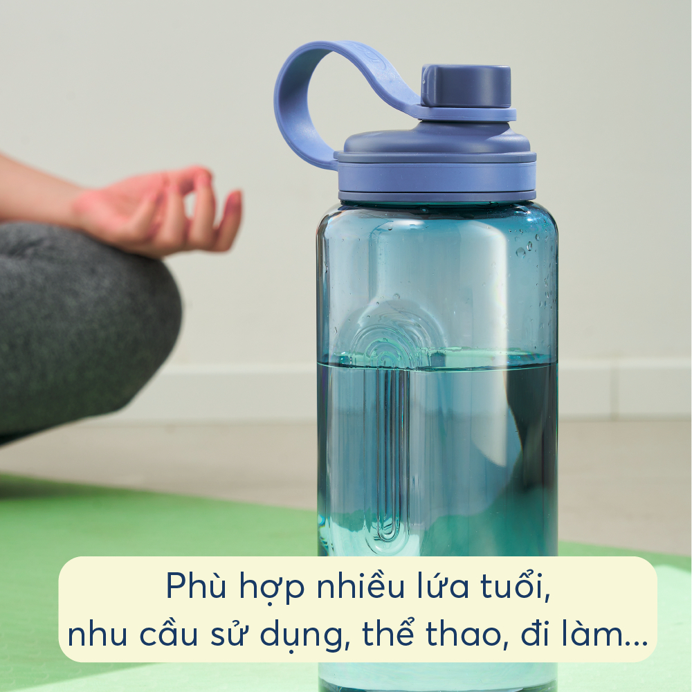 Bình đựng nước Nhựa tritan INOCHI an toàn, có kèm ống hút, dây đeo cho bé. Bình nước nhiều dung tích