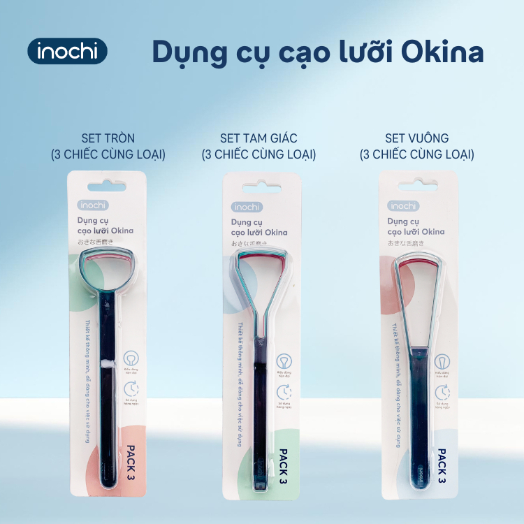 Dụng cụ vệ sinh lưỡi Inochi, dao nạo lưỡi, ngăn ngừa vi khuẩn giúp giảm hôi miệng, inochi store hcm