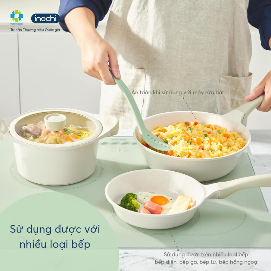 Chảo vân đá Inochi - Omi Simple Rán/Xào 20cm, 26cm,28cm
