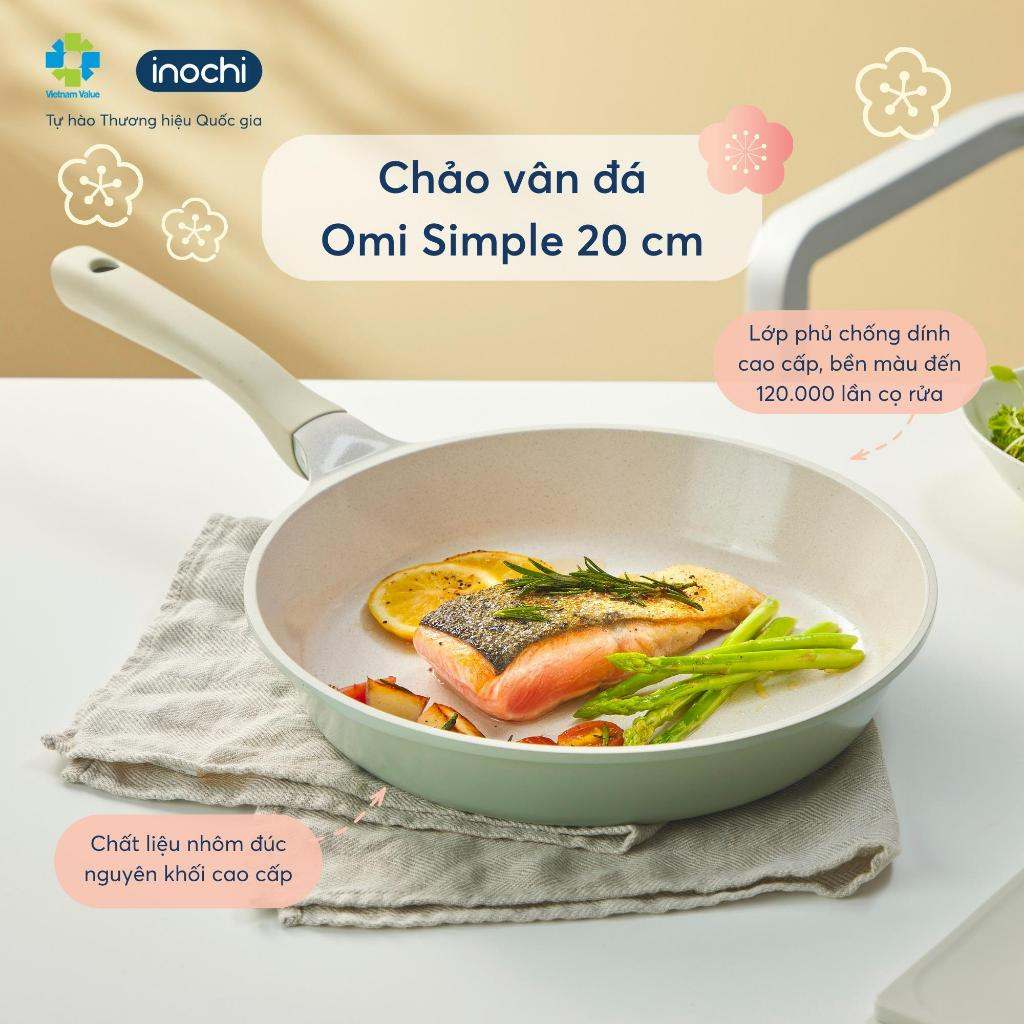 Chảo vân đá Inochi - Omi Simple Rán/Xào 20cm, 26cm,28cm