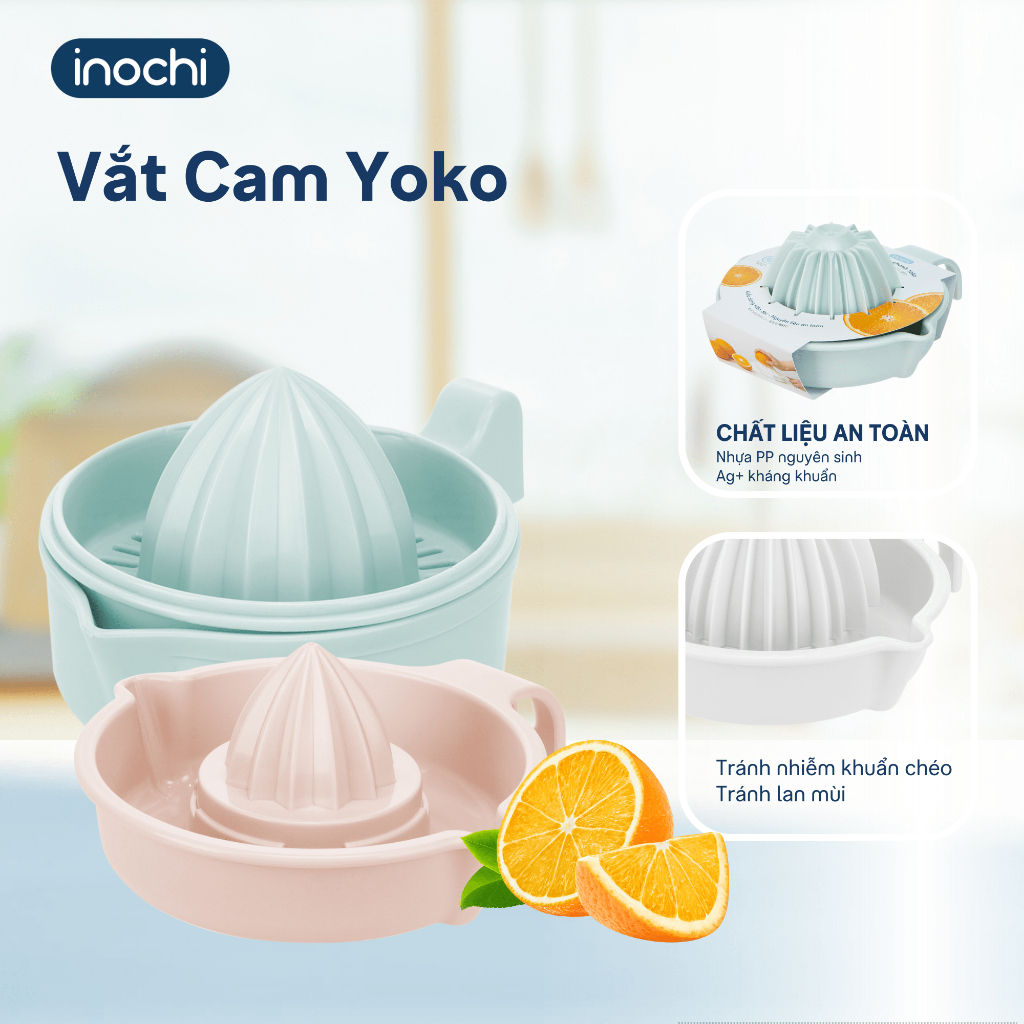 Bộ vắt cam cao cấp inochi, vắt cam bằng tay, nhựa nguyên sinh an toàn sức khỏe dễ dàng vệ sinh inochi store hcm