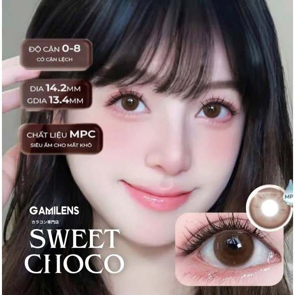 Lens y tế cấp ẩm Sweet Choco dành cho mắt nhạy cảm Hàn Quốc Gamilens