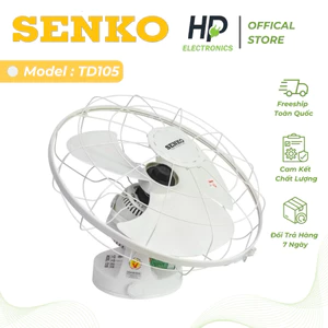 QUẠT TRẦN ĐẢO TD 105 360 ĐỘ SENKO , ĐIỀU KHIỂN BẰNG HỘP SỐ 3 CẤP , CỐNG SUẤT 47W, 3 CÁNH BH 24T