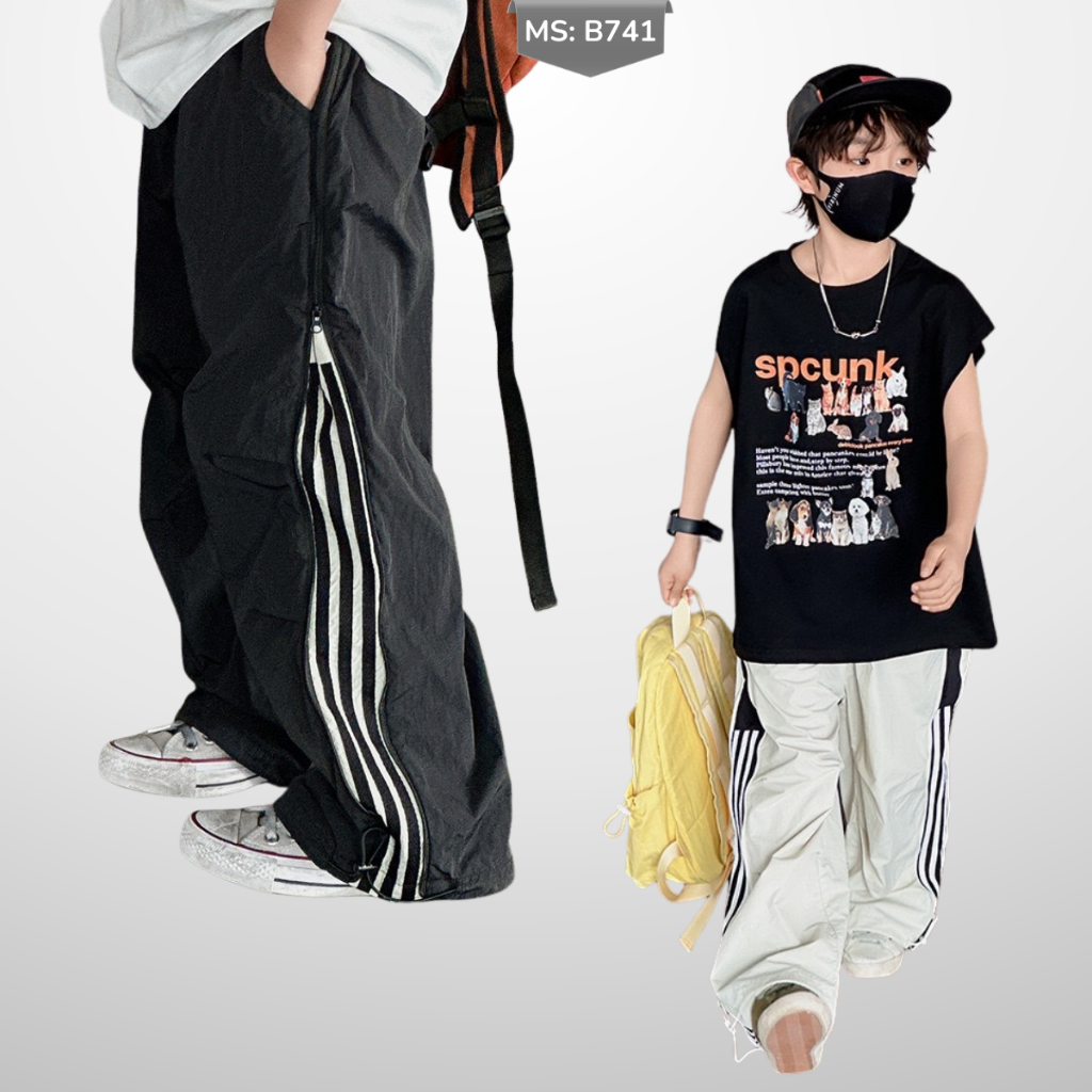 Quần ống rộng Phong Cách hip hop Đường Phố Cho Bé Trai, Bé Gái B741 | JJ Kids Fashion