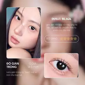 Lens đen giãn tròng 14.5mm DOLLY BLACK gamilens