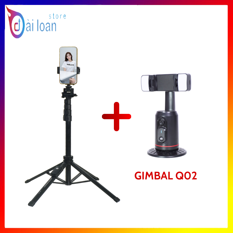 Combo Yunteng XC90 + Gimbal Q02 Xoay 360° | Gậy Tự Sướng, Quay Vlog, Livestream