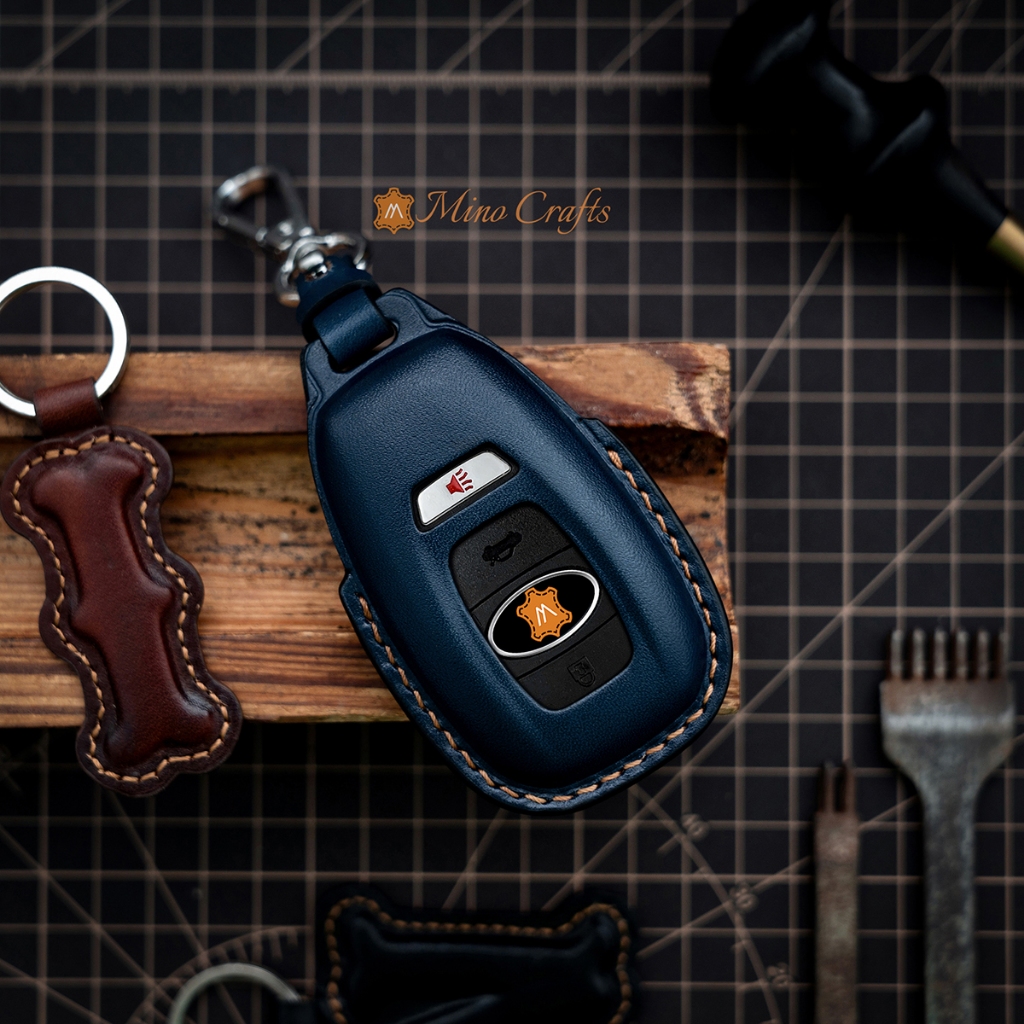 Bao da chìa khóa Subaru Forester, Outback, Bao da chìa khóa thủ công, Da bò nhập khẩu, Khắc tên