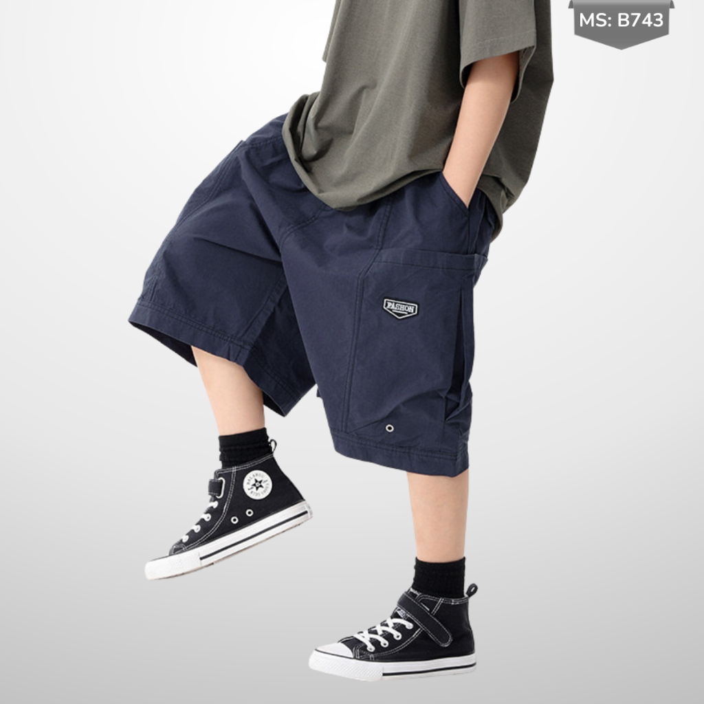 Quần Short Kaki Túi Hộp Trẻ Em Phong Cách Đường Phố Cho Bé Trai Bé Gái B743 | JJ Kids Fashion