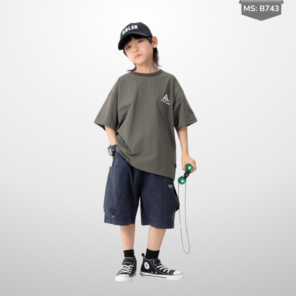 Quần Short Kaki Túi Hộp Trẻ Em Phong Cách Đường Phố Cho Bé Trai Bé Gái B743 | JJ Kids Fashion