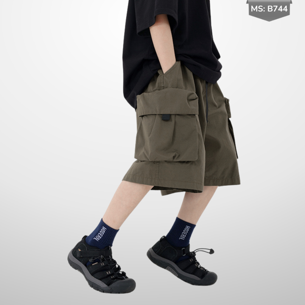Quần Short Kaki Túi Hộp Trẻ Em Phong Cách Đường Phố Cho Bé Trai Bé Gái B744 | JJ Kids Fashion