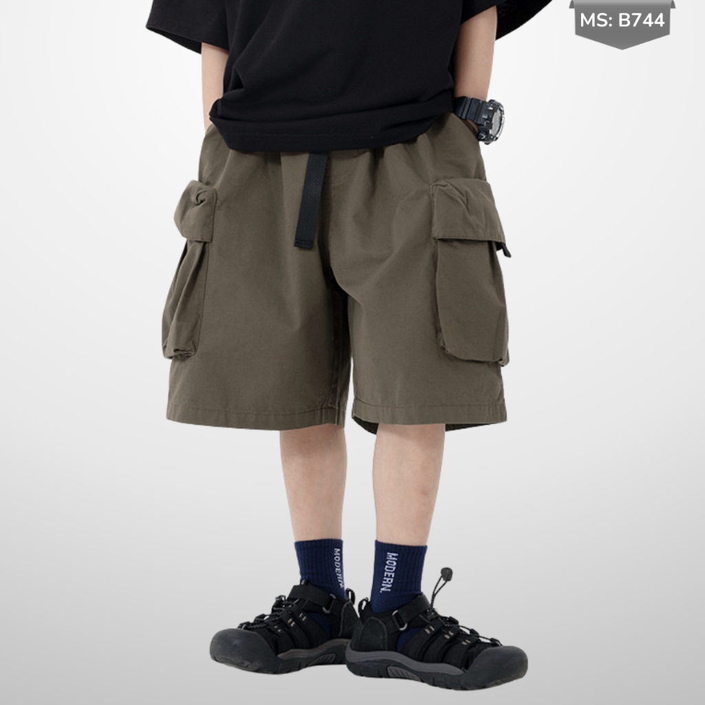 Quần Short Kaki Túi Hộp Trẻ Em Phong Cách Đường Phố Cho Bé Trai Bé Gái B744 | JJ Kids Fashion