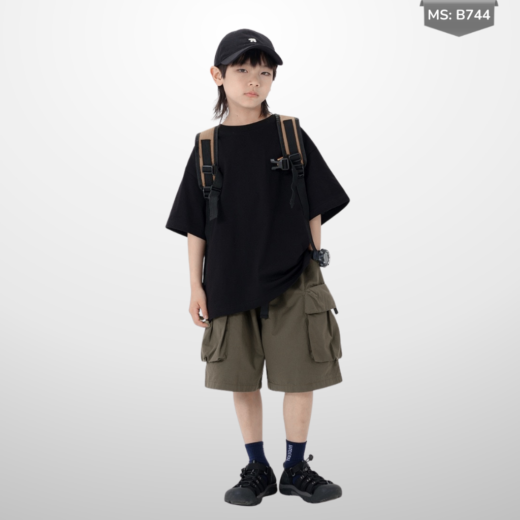 Quần Short Kaki Túi Hộp Trẻ Em Phong Cách Đường Phố Cho Bé Trai Bé Gái B744 | JJ Kids Fashion