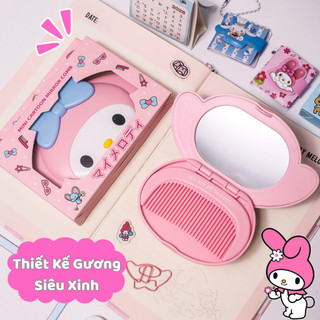Gương Kèm Lược Mini 2in1 Hình Kuromi /Cinnamoroll /Melody Siêu Xinh Cho Bé Gái Thiết Kế Dễ Thương Nhỏ Gọn Dễ Dàng Bỏ Túi