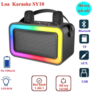 Loa bluetooth karaoke âm thanh vòm 6D công suất lớn bass mạnh, loa karaoke tặng kèm 2 mic - Mẫu mới