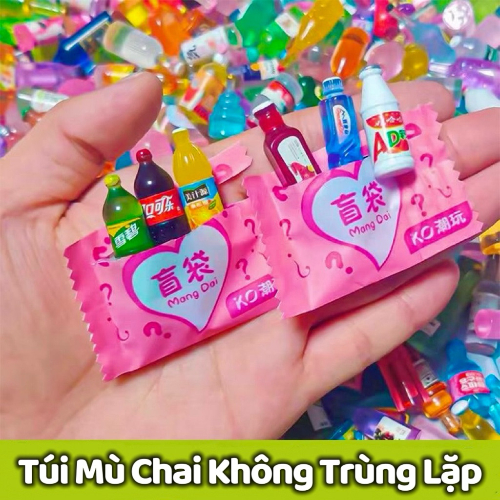 Combo 100 Túi Mù Chai Mini Mô Hình Đồ Chơi Nhà Búp Bê, Phụ Kiện DIY Túi ...