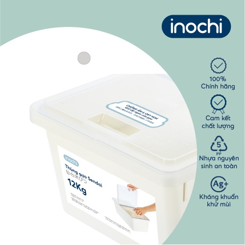 Thùng đựng gạo INOCHI chống ẩm mốc, oxi hóa, mùi hôi, thùng đựng thực phẩm sạch, kháng khuẩn.