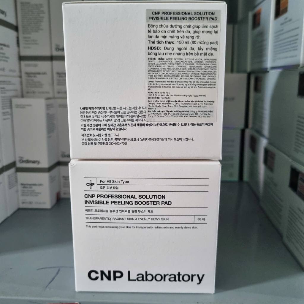 Toner Pad Tẩy Da Chết  CNP Laboratory Professional Solutions Invisible Peeling Booster, Giúp Mịn Da 80 miếng