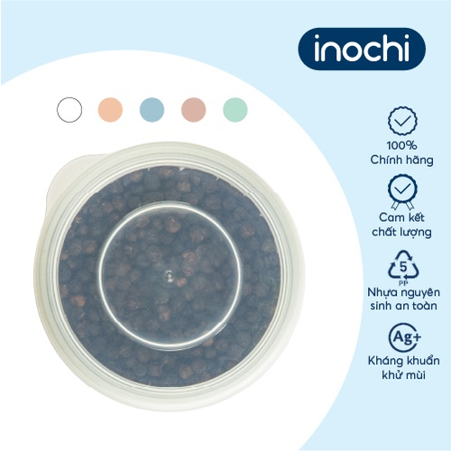Hộp thực phẩm tròn inochi, nhựa nguyên sinh k chứa BPA, an toàn lò vi sóng máy rửa bát, bỏ được tủ đông inochi store hcm