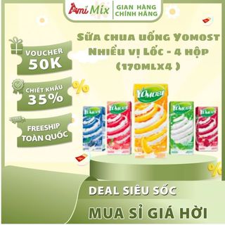 Sữa Chua Uống Yomost Nhiều Vị – Lốc 4 Hộp (170ml x 4) – Ngon Mát Sảng Khoái Mỗi Ngày