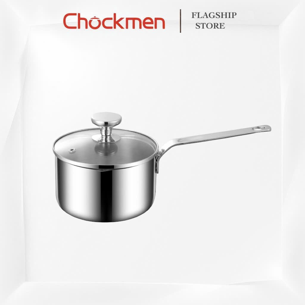 Quánh Vuông KINSGEM By CHOCKMEN Inox Cao Cấp Quánh Nấu Cháo Ăn Dặm Đun Sữa Nấu Mì Dùng Mọi Loại Bếp